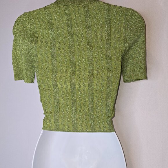 Sandro Manacor Crop top in Kaki Clair Green, NWT - Picture 4 of 9